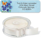 Colorful Images Floral Wings Rolled Personalized Return Address Mailing Labels with Dispenser, 5 Designs, Set of 250, Small ¾ x 2½ Inch Size, Custom Self-Adhesive Sticker Roll