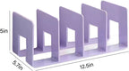 2PCS Acrylic File Organizer for Desk, Desktop Document/Mail Organizer, 4 Compartments Plastics Invisible Bookshelf Floating (12.5" x 5.7" x 5", Purple)