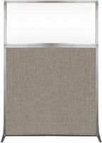 Versare Hush Screen Portable Room Divider | Workstation Wall Divider | Freestanding Privacy Hush Panels | Clear Windows | Fabric Office Divider Screen | Great for Room Separation