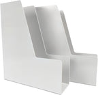 Vertical File Holder, 2 pack Plastic Document Organizer and Magazine Organizer, Multi-purpose Document Organizer for Home Office (White)