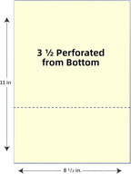 Limited Papers (TM) 8.5x11 Perforated Paper, 20/50 Pound, 75 GSM, Variety of Perforation Sizes and Colors, for Forms, Tickets, Postcards, Business Cards. (Green, 2 up – 3.5” from bottom)
