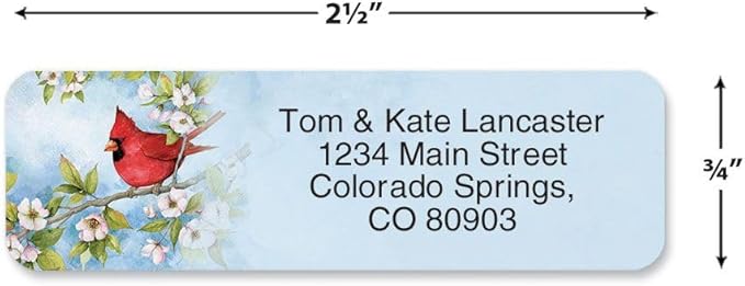 Colorful Images Year of Remembrance Rolled Personalized Return Address Mailing Labels with Dispenser, 5 Designs, Set of 250, Small ¾ x 2½ Inch Size, Custom Self-Adhesive Sticker Roll