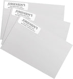 White with Black Print Modern Rolled Address Label/Roll of 500 Personalized Address Labels/Designer Return Address Stickers in Elegant Plastic Dispenser