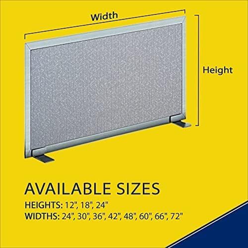 OBEX Acoustical Free Standing Privacy Screen, Cubicle Accessories Desk Privacy Panel, Desk Dividers for Office, Office Furniture Partitions Portable Sound Proof Dividers, 12" x 30", Overcast