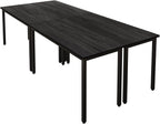 Bonzy Home Conference Tables 8ft Office Computer Desk for Meeting Room Study Writing Printer Podcast Table Save Space Design for 10 People Modern Black 4PCS (94.4"x47.2"x29.5", Black)