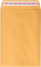 JAM PAPER 7 1/2 x 10 1/2 Open End Catalog Envelopes with Peel and Seal Closure - Brown Kraft Manila - Bulk 250/Box