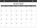 Calendar 2025-2026 for 3 Ring Binder - Wall Calendar from July 2025 - December 2026, 18 Months Calendar with Premium Paper, 3-Hole Calendar/Planner 2025-2026, 8.5" x 11", Black