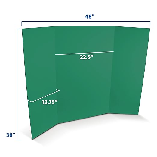 Flipside Products 36” x 48” Foam Project Boards for Presentations, Science Fair, School Projects, Event Displays and Trifold Picture Board - Green - 24 Pack