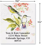 Colorful Images Two Hummingbirds Return Address Mailing Labels, Personalize with Name & Addresses, Set of 144 Self Adhesive, Easy Peel Flat Label Sheets, 1 ½” x 1 ¾”, 3 Designs