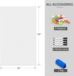 Magnetic Whiteboard Contact Paper for Wall 60 x 36 inches, Magnetic Dry Erase White Board Sticker with Non-Adhesive Backing for Office Home School