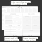 Pland Studio 90-Day Planner – Undated Daily Goal Journal for Men & Women | Charcoal Onyx Hardcover with Habit Tracker, Vision Board, Gratitude Prompts & Flat Lay Binding | Productivity & Mindfulness Notebook