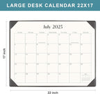 Desk Calendar 2025-2026, KOPEESY 22" x 17" Large Calendar with Desk Mat, From Now to June 2026, 22 x 17 Desk top Calendar for Home School and Office