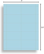 Colored Business Cards - 25 Sheets / 250 Business Cards - Inkjet & Laser - 10 per sheet (Plain Blue)