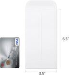 ValBox 3.5x6.5 Money Envelopes, White Kraft #7 Coin Envelopes, Small Parts Envelope with Gummed Flap for Seed, Cash, Budgeting (Pack of 100)