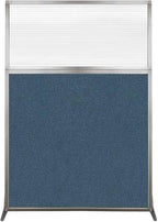 Versare Hush Screen Portable Room Divider | Workstation Wall Divider | Freestanding Privacy Hush Panels | Clear Fluted Windows | Fabric Office Divider Screen | Great for Room Separation