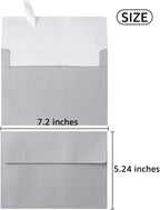 50 Pieces Metallic Color Self Seal Envelopes for Greeting Cards, Invitations, Postcards (Silver, 5x7)
