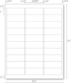 Address Labels for Printer 750 Labels - 1" x 2-5/8", Mailing, Storage & Pantry Organization, Laser/Inkjet Compatible, 30 Per Page, 25 Sheets