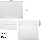 50 Packs 4x6 Envelopes,White A4 Envelopes,4x6 Envelopes for Invitations, Printable Invitation Envelopes,Envelopes Self Seal for Weddings, Invitations,Greeting Cards, Mailing, Invitations, Photos