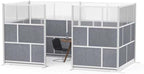 Stand Up Desk Store Expanse Modular Wall | 70'' x 70'' Wall | Expandable Partition Room Divider with Rearrangeable Frosted Acrylic & Sound Absorbent Panels (Silver Frame)