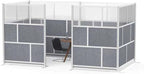 Stand Up Desk Store Expanse Modular Wall | 70'' x 48'' Wall | Expandable Partition Room Divider with Rearrangeable Frosted Acrylic & Sound Absorbent Panels (Silver Frame)