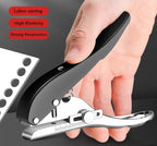 Single Hole Punch 1/4 inch-6mm Round Heavy Duty Hole Puncher Badge Hole Punch Paper Punch Portable Hand Held Long Hole Puncher for Craft Paper Plastic Cardboard Business Card Photos-Black