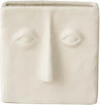 WENSHUO Abstract Square Face Pen Holder, Modern and Minimalistic Desk Accessories (Crème)