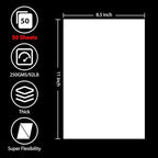 50 Sheets White Cardstock 8.5” x 11”, 92lb/250gsm Card Stock, Thick Card Stock Paper, Heavy Cardstock Paper for Printer, Resume, Scrapbooks, Art, Crafts, Business Cards