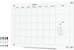 TOWON Tempered Glass Calendar Dry Erase Board for Wall, 3' x 2' Magnetic Whiteboard Calendar Planner for Office, Home, School Supplies, White, 36 x 24 Inches