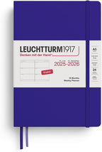 LEUCHTTURM1917 - Weekly Planner Hardcover Medium (A5), 18-month, Jul. 2025 - Dec. 2026, English, Ink