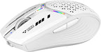 Uciefy Bluetooth Wireless Mouse, (BT5.0/5.1+2.4GHz) USB C Rechargeable LED Mouse Battery Level Visible, Honeycomb Magnetic Shell Cover with USB Receiver & Type-C Adapter for Laptop/PC/Mac/iPad-White