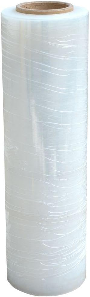 PackageZoom 4 Rolls 18" x 1500 Ft Stretch Wrap Heavy Duty, Industrial Strength Shrink Wrap, 55 Gauge High Performance Stretch Film Replaces 80 Gauge Low Films, Clear Hand Stretch Wrap