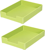 Desk Letter Tray, 2PCS A4 Size Plastic Stackable File Document Organizer, Office Desktop File Paper Holder, Book Storage Rack,Anti-Skid Stacking Support for Office Supplies (Green)
