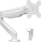 Suptek Monitor Mount Gas Spring Single Monitor Arm Desk Mount Stand Fully Adjustable Fits 17 20 22 23 24 26 27 32 inch Monitors (White)