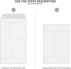 500 PCS #5 Coin Envelopes, 3.125 x 5.5 inches White Kraft Envelopes Classic Small Parts Envelopes with Self Adhesive Gummed Flap for Coins, Cash, Credit Cards, Seeds