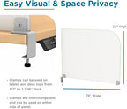 Desk Divider for Students and Desk Privacy Panel. Office Partitions and Ideal Cubicle Light Shield. Frosted Acrylic Clamp-on Desk Partition - 29” W x 22”H Divider