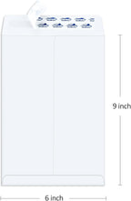 ValBox 6x9 Self Seal Security Catalog Envelopes 250 Count Small White Envelopes for Mailing, Storage and Organizing