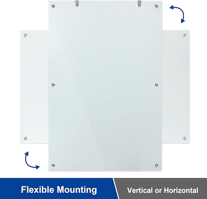 Large Glass Dry Erase Board, 72 x 48 Inches Magnetic Glass Whiteboard for Wall, 6' x 4' Frameless Board for Office, Home, School