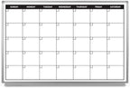 Month Calendar Dry-Erase Scheduling Whiteboard 60" x 40"