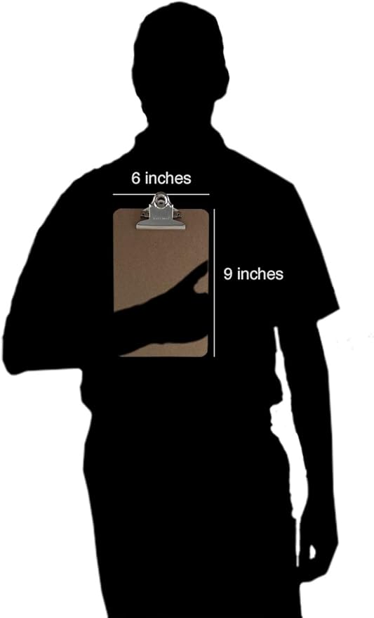 Trade Quest Memo Size 6'' x 9'' Clipboards Standard Clip Hardboard (Pack of 12) (Pen Not Included - for Scale Only)