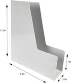 Vertical File Holder, 2 pack Plastic Document Organizer and Magazine Organizer, Multi-purpose Document Organizer for Home Office (White)