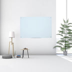 Glass Dry Erase Board - Magnetic Whiteboard with Frameless Mounting, Premium Tempered Glass Surface & Accessory Tray - Perfect for Office, Classroom, or Home (60" x 40")