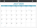 2025-2026 Calendar for 3 Ring Binder - Desk Calendar 2025-2026 from July 2025 - December 2026, 18 Months Calendar with Premium Paper, 3-Hole Calendar, 8.5" x 11", Blue