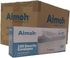 Aimoh #10 Security Tinted Self-Seal Envelopes - No Window - EnveGuard, Size 4-1/8 X 9-1/2 Inches - White - 24 LB - 1 Case - 12 Packs - 1,200 Envelopes (34100-CS)
