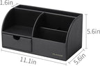 Vlando Office Supplies Desk Organizer Caddy,Back to School Supplies for Desk Caddy, Desktop Hanging File Letter Document Storage Holder with Drawer Organizer Section for Office Home 2 Pack Black