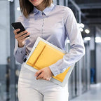 Fuxury Small Bubble Mailers 4x8" 100 Pack Padded Envelopes Thick Kraft Bubble Envelopes Usable Size 4x7" Waterproof Cushioned Padded Mailers Packaging for Small Business #000 Yellow