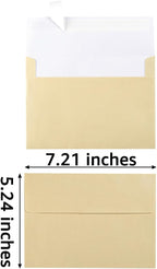 50 Pieces Metallic Shiny Cream Color Self Seal Envelopes for 5x7 Greeting Cards, Invitations, Postcards (Cream Color, 5x7)