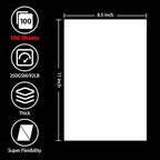 OcePor 100 Sheets White Cardstock 8.5” x 11”, 92lb/250gsm Card Stock, Thick Card Stock Paper, Heavy Cardstock Paper for Printer, Resume, Scrapbooks, Art, Crafts, Business Cards