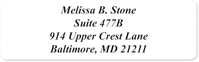 White Personalized Return Address Labels with Elegant Dispenser - Roll of 250 Custom Stickers