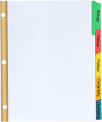 Binder Divider, PANDRI 120 Pack Binder Index White Dividers with 5 Tabs, Letter Size Paper Binder Divider for School Office Home Business