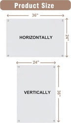 Magnetic Glass Whiteboard，36"x24" Wall Mounted Frameless Dry Erase Board for Office, Home & School Ultra White